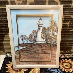 James Friend Signed & Numbered Edition Professional Framed Lighthouse Artwork